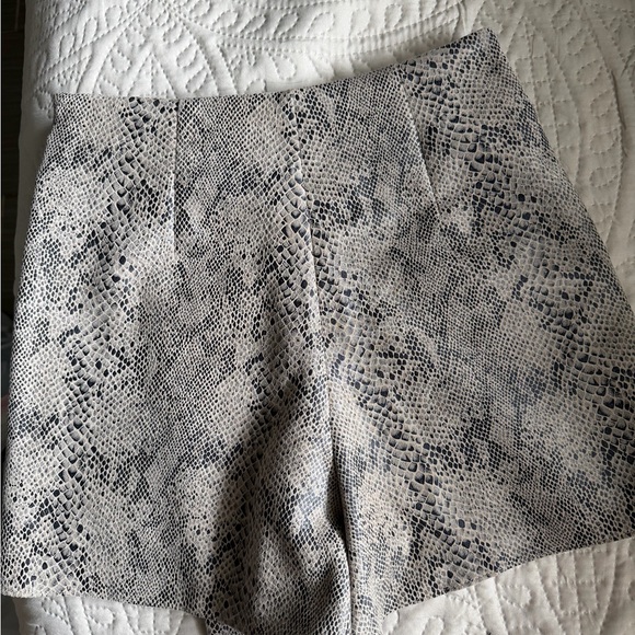 Zara Snake-Print Wrap Mini Skirt - Beige & Black - Picture 6 of 9